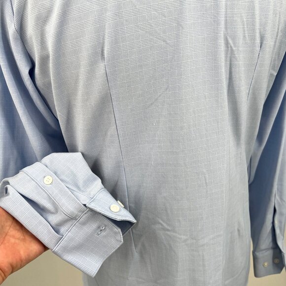 Mizzen + Main‎ Leeward Blue Plaid Performance No Iron Shirt Size M Trim Fit - Picture 5 of 9